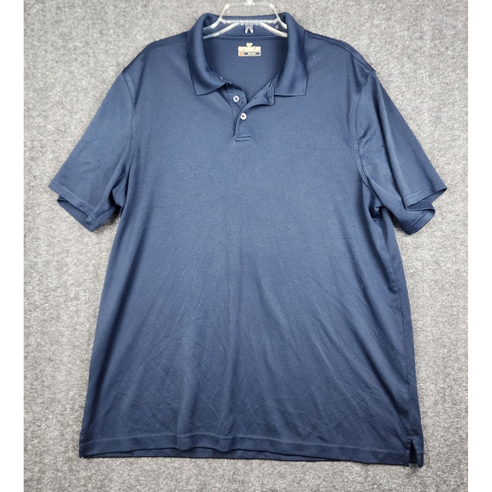 Outdoor Life Polo Shirt Mens 2XLT Navy Blue Short Sleeve Textured‎ Performance